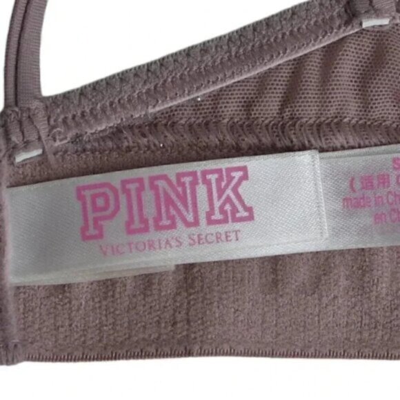 Victoria's Secret PINK Bralette Bra Pink Silver Metallic Strappy Size Small - Picture 8 of 10